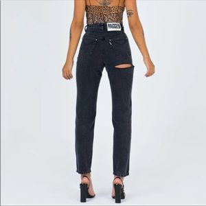 Princess Polly Ragged Butt Cut Jeans